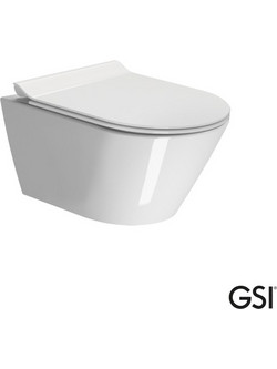 Λεκάνη Κρεμαστή Πορσελάνης GSI Kube-x 9416 Swirlflush 50 εκ. με κάλυμμα SUPER Slim Soft Close 941600SC-300 Λευκό