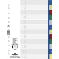 ΕΥΡΕΤΗΡΙΑ ΚΛΑΣΕΡ Α4 ΠΛΑΣΤΙΚΑ ΧΡΩΜΑΤΙΣΤΑ ΑΡΙΘΜΗΜΕΝΑ 1-12 DURABLE 6750