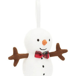 Jellycat FFH6SN Jellycat Χριστουγεννιάτικο λούτρινο στολίδι χιονάνθρωπος 9x6cm