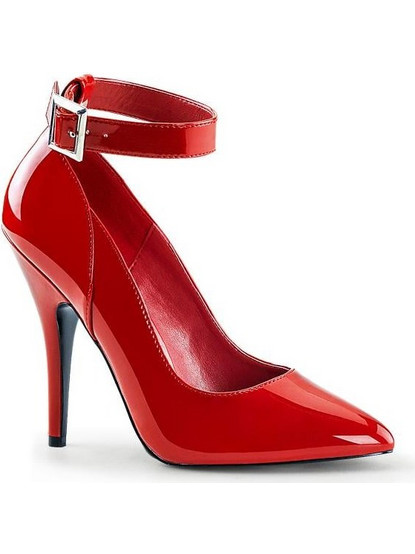 Pleaser Seduce-431 Γόβες με Λουράκι με Stiletto Τακούνι Κόκκινες