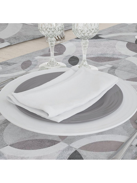 Τραβέρσα Κύκλοι Γκρι 50 x 180 cm 50% Βαμβάκι - 50% Polyester Γκρι BOREA