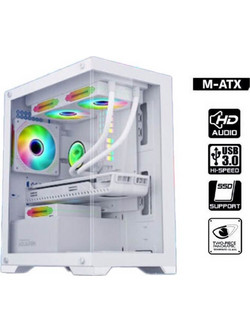 Armaggeddon Aquaron White Gaming Midi Tower Κουτί Υπολογιστή με Πλαϊνό Παράθυρο
