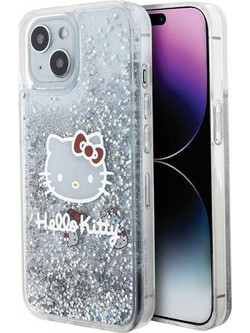 Hello Kitty Θήκη Πλάτης με Γκλίτερ για iPhone 15 - Διάφανο