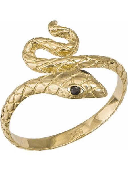 Χρυσό δαχτυλίδι snake Κ14 με μαύρες πέτρες 047320 047320 Χρυσός 14 Καράτια