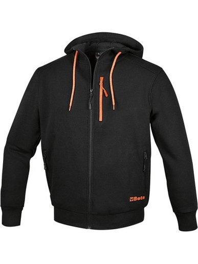 Φούτερ με κουκούλα BETA Top line 7665N Μαύρη