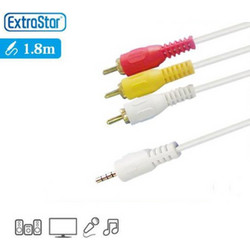 Καλώδιο 3.5mm Jack σε 3 x RCA Αρσενικά 1.8M 6ST4158 ExtraStar Λευκό