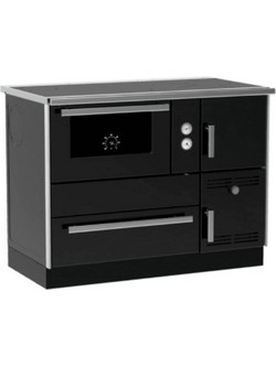 Alfa Plam Alfa Term 35 Anthracite-Left Ξυλόσομπα Καλοριφέρ με Φούρνο 32kW