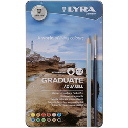 Lyra Graduate Aquarell Κασετίνα Ξυλομπογιές Ακουαρέλας Σετ 12τμχ