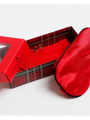 Admas sexy gift set με γυναικείο string και σατέν μάσκα πολυτελείας-42563-0 Κόκκινο