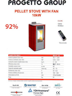 Progetto Irida Σόμπα Pellet Αερόθερμη 10kW