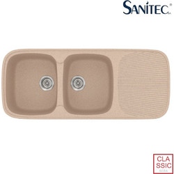 Sanitec Classic 300 Επικαθήμενος Νεροχύτης Γρανίτη Αντιστρεφόμενος Ματ Granite Sand 116x50cm