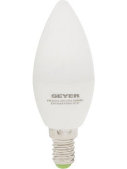 Λάμπα LED Geyer Κερί C37 E14 5W: Λευκό φως 470lm, χαμηλή κατανάλωση, βάση E14