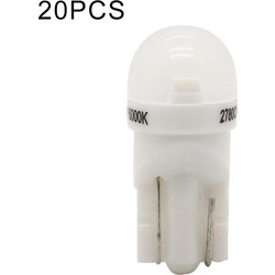 20 PCS T10 DC12V / 0.25W / 6500K / 20LM Car Round Head Plug-in Bubble Reading Light with 1LEDs SMD-3030 Lamps
