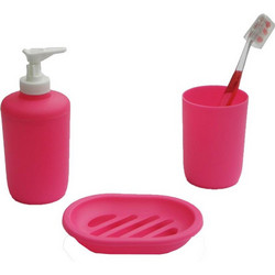 Αξεσουάρ Μπάνιου Σετ Fuchsia 2 Viopros 3Τεμ