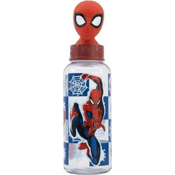 Stor 3D Spinderman Midnight Flyer Παιδικό Παγούρι Πλαστικό BPA Free Κόκκινο Λευκό 560ml