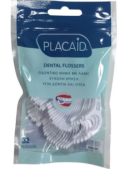 Plac Aid Dental Flossers Οδοντικό Νήμα με Λαβή 32τμχ