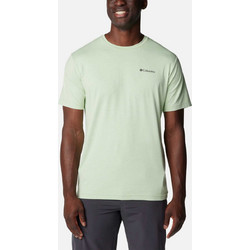Columbia Kwick Hike Back Graphic Ανδρικό Αθλητικό T-Shirt με Κουκούλα Lime 2071754-349