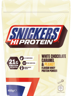 Snickers Hi White Chocolate Caramel Peanut Πρωτεΐνη Ορού Γάλακτος Γράμμωσης 455gr
