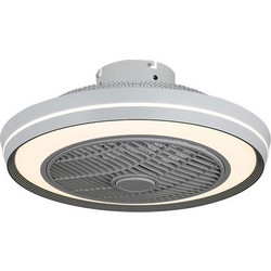 Eurolamp 300-25046 Ανεμιστήρας Οροφής 51cm 20W με Φως & Τηλεχειριστήριο Λευκός Ασημί