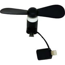 Ancus Micro USB Mini Fan Μαύρο με επιπλέον Κονέκτορα Lightning
