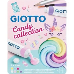 GIOTTO ΣΕΤ 7 ΣΩΛΗΝΑΡΙΑ ΤΕΜΠΕΡΑΣ 21ML + ΜΟΛΥΒΙ ΚΑΙ ΠΙΝΕΛΟ CANDY COLLECTION