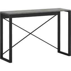 Κονσόλα Archie 0249790 110x35x75cm Retro Grey-Black Μοριοσανίδα, Μέταλλο