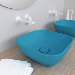 Orabella Trend Square 02 Επικαθήμενος Νιπτήρας Μπάνιου Πορσελάνης 38x38x14.4cm Τιρκουάζ 60136