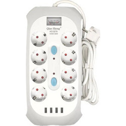 Πολύμπριζο 8 θέσεων 10Α/250V-2500W με 4 θύρες USB και βολτόμετρο