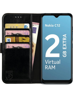 PU Θήκη Πορτοφόλι - Nokia C12 - Rosso Element - Black (8719246427046)