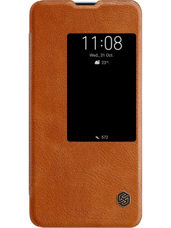 Θήκη Nillkin Original Leather Qin S-View Case για Huawei Mate 20, καφέ