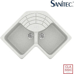 Sanitec Classic 310 Επικαθήμενος Νεροχύτης Γωνιακός Γρανίτη Ματ 83x Granite White 83x50cm