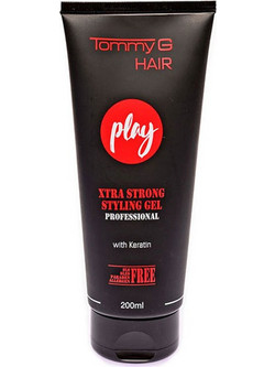 Tommy G Play Extra Strong Gel Μαλλιών Ανδρικό Πολύ Δυνατό Κράτημα 200ml
