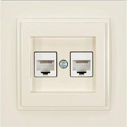 Πριζα Data cat 6 rj 45 Διπλη Μπεζ