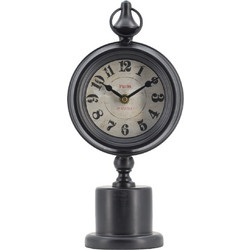 Artekko Clock Ρολόι Επιτραπέζιο Μεταλλικό Μαύρο (15.5x10.9x37.1)cm - 15.5cm x 10.9cm x 37.1cm