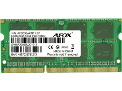 AFOX 8GB (1X8GB) DDR3 RAM 1333MHz SoDimm AFSD38AK1P