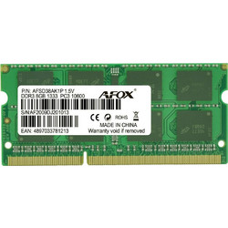 AFOX 8GB (1X8GB) DDR3 RAM 1333MHz SoDimm AFSD38AK1P