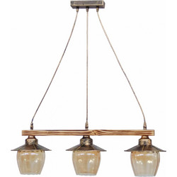 Heronia Lighting Κρεμαστό Φωτιστικό Οροφής Ράγα Τρίφωτο E27 Χρυσό R-98Cable 30-0069