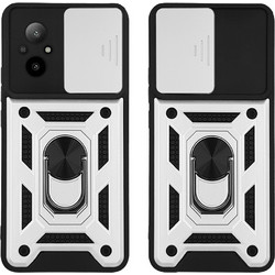 Sonique Ring Armor CamPro Back Cover Silver (Realme C67 4G)