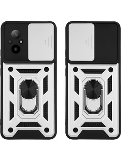Sonique Ring Armor CamPro Back Cover Silver (Realme C67 4G)