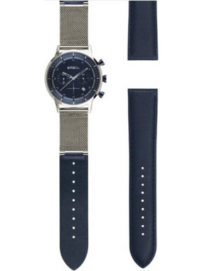 Breil Γυναικείο Ρολόι Χρονογράφος με Μπλε Ασημί Δερμάτινο Λουράκι TW1830