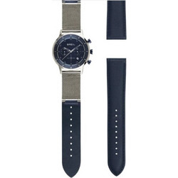 Breil Γυναικείο Ρολόι Χρονογράφος με Μπλε Ασημί Δερμάτινο Λουράκι TW1830