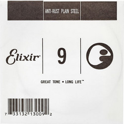 Elixir Strings Pl009 Anti-Rust Χορδή Ηλεκτρικής Κιθάρας Plain Steel 9"