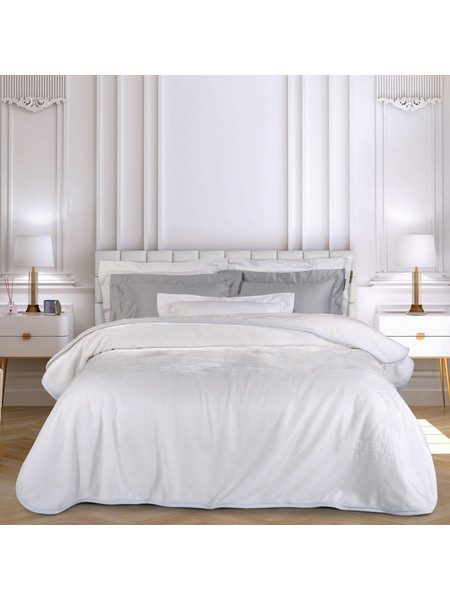 GREENWICH POLO CLUB ΚΟΥΒΕΡΤΑ VELOUR ΥΠΕΡΔΙΠΛΗ ESSENTIAL 3470 WHITE