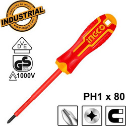 Κατσαβίδι Ηλεκτρολόγου VDE Σταυρού PH1x80mm HISD81PH180