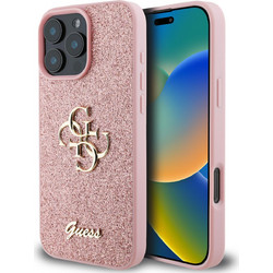 Guess Fixed Glitter Big 4G Logo Case Θήκη iPhone 16 Pro Pink GUHCP16LHG4SGP