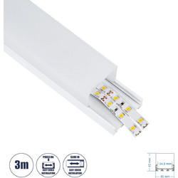 SURFACEPENDANT-PROFILE 70865-3M Προφίλ Αλουμινίου - Βάση & Ψύκτρα Ταινίας LED με Λευκό Γαλακτερό Κάλυμμα - Επιφανειακή & Κρεμαστή Χρήση - Πατητό Κάλυμμα - Λευκό - 3 Μέτρα - Μ300 x Π4.5 x Υ4.2cm