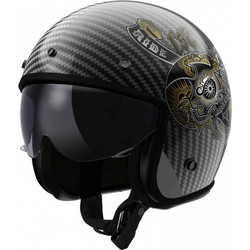 LS2 OF601 Bob II Carbon Custom Black Κράνος Μηχανής Jet 900gr