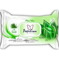 Papilion υγρά μαντηλάκια καθαρισμού aloe vera με 100 τεμ