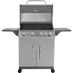 Thermogatz GS Grill Elite Inox Ψησταριά Υγραερίου με 4 Εστίες και Πλαϊνό Μάτι 14.5kW Επιφάνειας 70x42cm