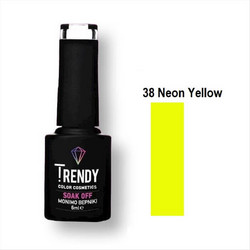Trendy Soak Off 38 Neon Yellow Ημιμόνιμο Βερνίκι Νυχιών 6ml